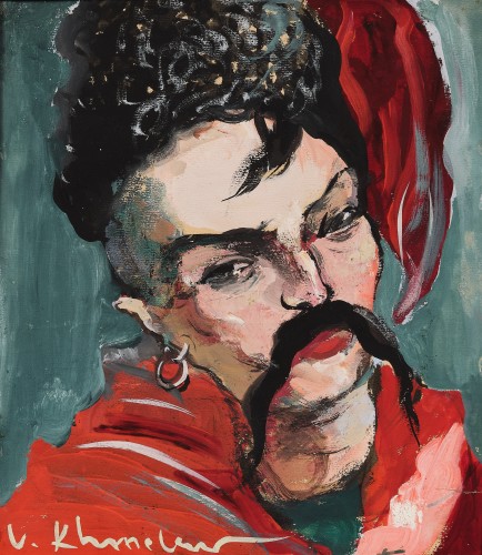 Portrait de Cossack Mamay en rouge